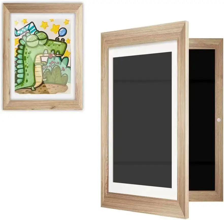 Shatter resistant glass black kids artwork picture wood deep 10x10 Shadow Box Frames Wholesale