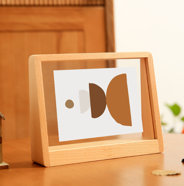 Acrylic Solid Wood Photo Frame Table Pendulum Creative Gift Ornament Stand 7 inch U-shape Photo Frame