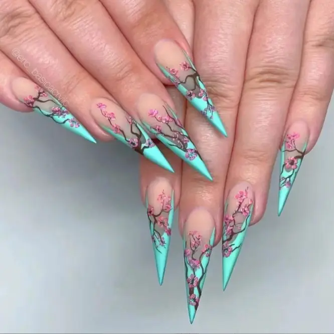 New Customized Designs Long Stiletto 5D Emboss Press On False Nails Full Cover Ins Artificial Fingernail Full Abs 24pcs/box 2 buyers