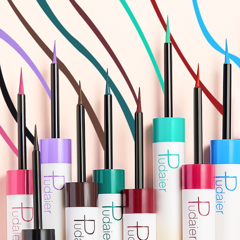 Colour Eyeliner Liquid Pencil Makeup Waterproof Quick Dry Extremely Fine 12 Colour Eyeliner