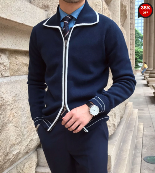 Men&#039;s Elegant Trim Knitted Cardigan