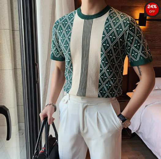 Short sleeved summer polo shirt for men