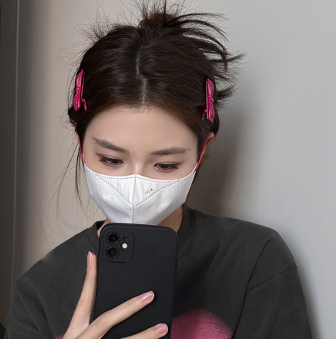 Niche personality metal style bow hairpin hair accessories high-end sense of broken hairpin at the back of the head