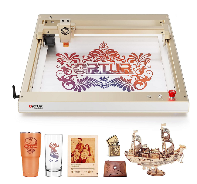 ORTUR OLM3 10W output power laser engraving machine, 0.05 * 0.1mm Compressed spot laser cutter join app control, travel speed up to 20000mm/min