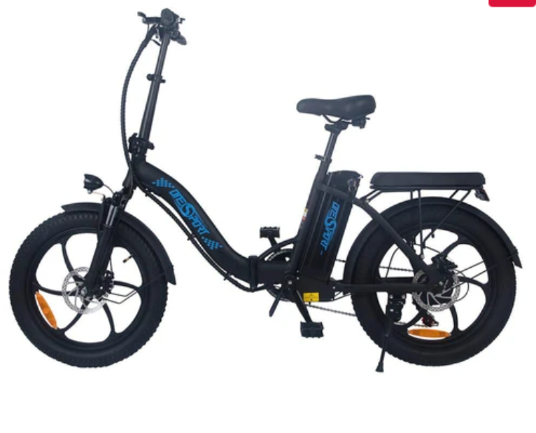 ONESPORT BK6 Electric Bike 48V 350W Motor 10Ah Battery Shimano 7 Speed Gear Front Suspension and Dual Disc Brakes - Black