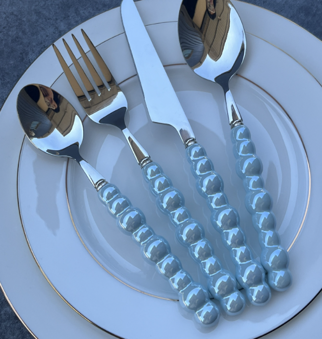 Pearl handle knife, fork and spoon