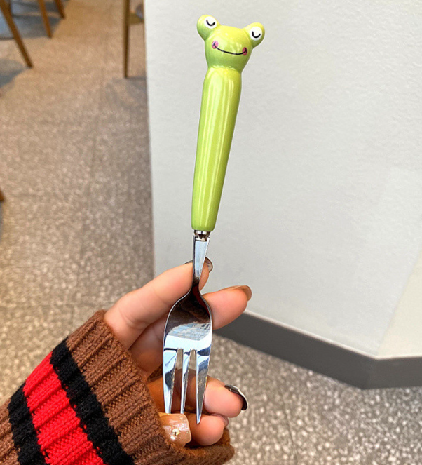 Stainless steel spoon and fork