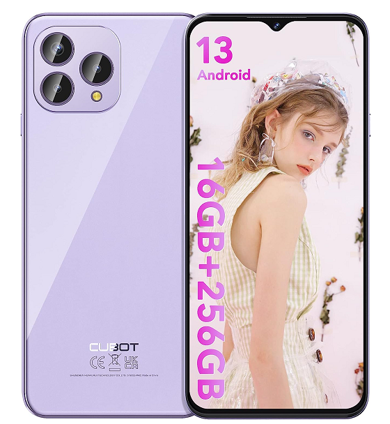 CUBOT P80 - 6.5 inch FHD+ smartphone, 8 GB and 256 GB, 48 MP triple camera, 5200 mAh battery, Android 13, OctaCore processor, purple color Mouse over