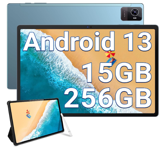 OUKITEL OKT3 Tablet Android 13, 10.5 Inch, 15GB RAM + 256GB ROM (TF 2TB) Gaming Tablet PC, 8250mAh Battery, 1920*1200 FHD+ Tablets, 16MP+8MP, Widevine