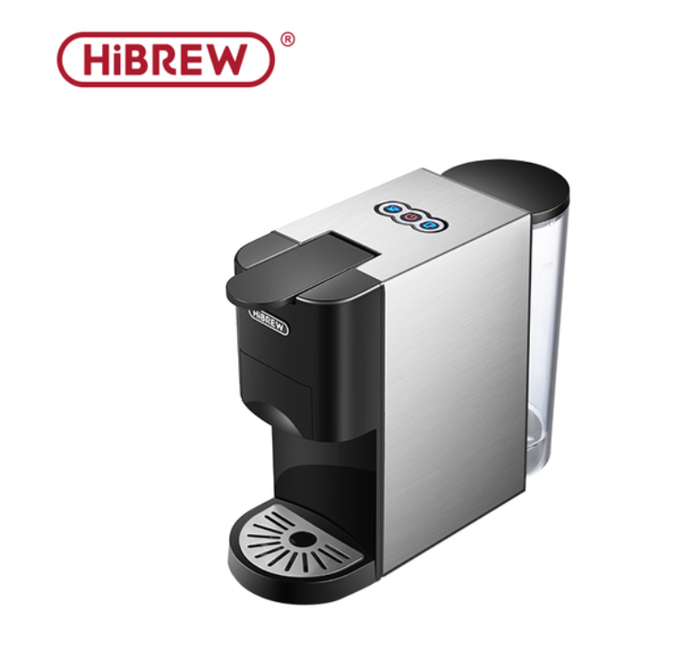 HiBREW H3A Coffee Machine 4in1 Multiple Capsule Espresso Dolce Milk&amp;Nespresso&amp;ESE Pod&amp;Powder Coffee Maker Stainless Metal Outook H3