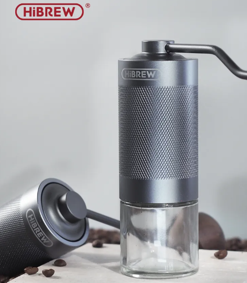 HiBREW G4 Manual Coffee Grinder Portable High Quality Hand Grinder Mill Aluminium With Visual Bean Storage G4