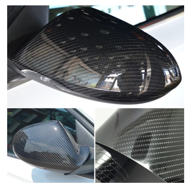 Car Styling Glossy Black 5D Carbon Fiber Vinyl film Wrap With Air Free Bubble DIY Car Tuning Part Sticker