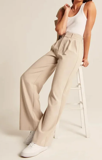 discount High Waist Tailored Wide Leg Pants (Buy 2 Free Shipping)