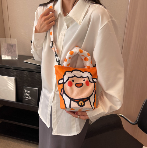 Cartoon Graffiti Bucket Bag Bag 2022 New Bucket Bags Niche Design Tote Shoulder Crossbody Women&#039;s Bag Small Bag
