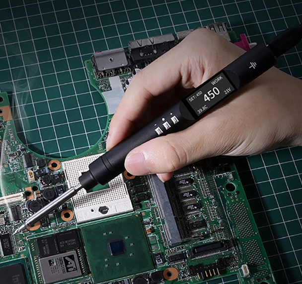 PTS200 T13 100W PD3.0 Smart Soldering Iron CNC Metal Housing Software Upgradeable Programing Compatible with T12 TS101 PINE64 - TS-C4