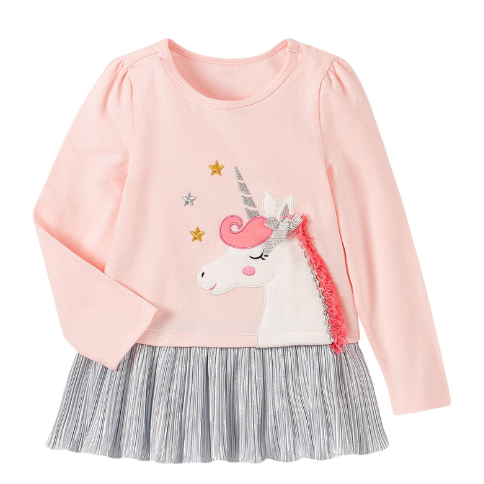 Little maven girls dresses in Europe and the United States children&#039;s fall new splicing knitted children&#039;s dresses long-sleeved girls skirt