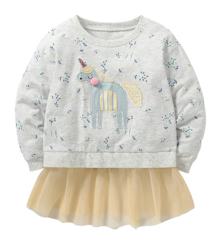 Europe and the United States girls sweater fall and winter new cotton sweater cute cartoon flowers children sweater
