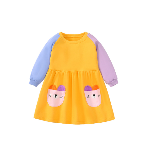 Little maven children&#039;s skirts cotton mesh princess dress fall new Europe and the United States girls long-sleeved dresses