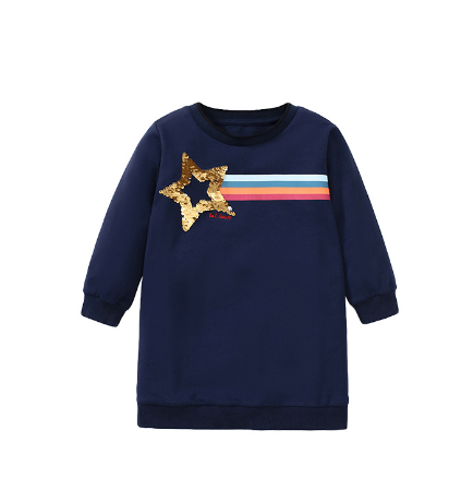 Little maven children&#039;s sweater dress fall new Europe and the United States girls long-sleeved dress home leisure children&#039;s dresses
