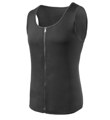 Men&#039;s sports sweat fitness clothing Europe and the United States large size cross-border corset belly zipper undershirt shapewear