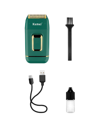 Kemei KM-2031 Stainless Steel Double Mesh Washable Reciprocating USB Charging Smart Anti-pinch Electric Shaver