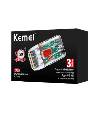 New Style Kemei Portable Usb Charging Blades Transparent Body Electric Shaver Razor Travel Beard Shaving Machine