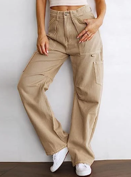 Baggy Low Rise Cargo Jeans