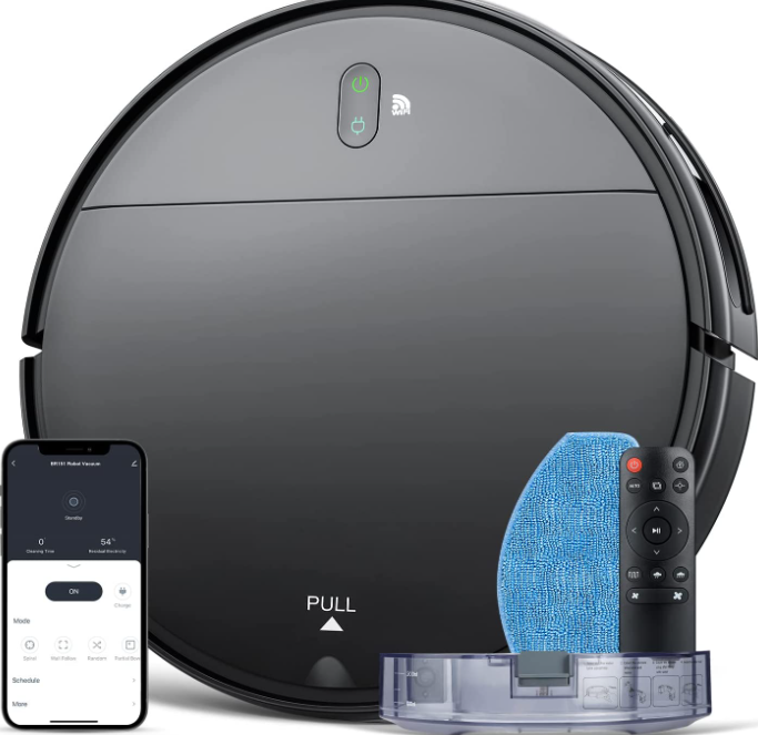 onson  Robot Vacuum and Mop Combo, WiFi/App/Alexa, Robotic Vacuum Cleaner with Schedule, 2 in 1 Mopping Robot Vacuum with Watertank and Dustbin, Self-