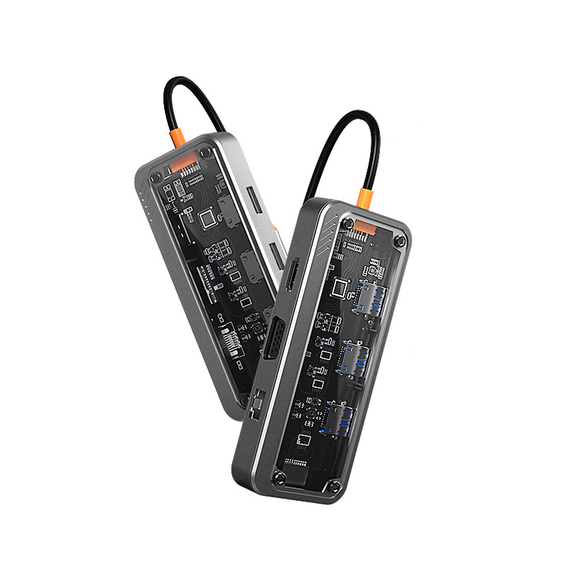 New Design 10 in 1 Type-c HUB TF&amp;SD Card Reader VGA HDMI 4K 3.5mm Audio Compatible RJ45 PD Charger USB3.0 Laptop Hub