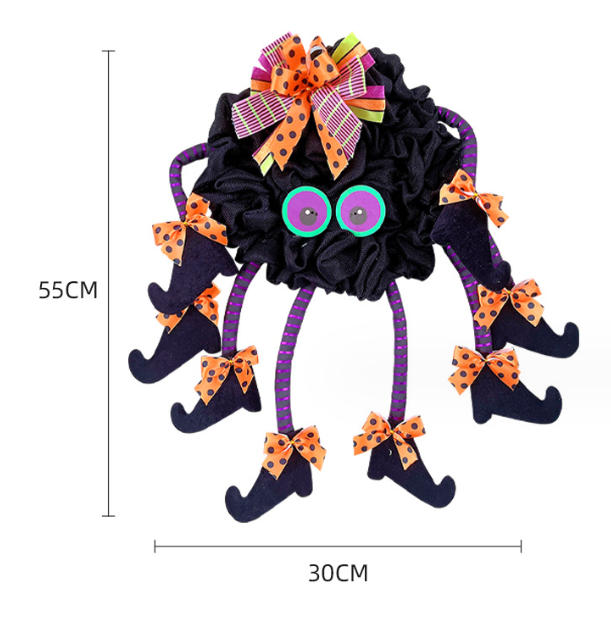 [Halloween Sale]Explosive Halloween Multi-Legged Witch Wreath Hanging Party Dress Up Front Door Decoration Props