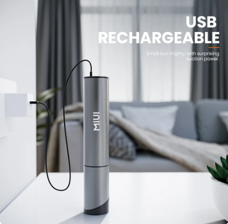 MIUI Mini Portable Vacuum Cleaner Cordless Handheld Vacuum with 3 Suction heads Easy to Clean for Desktop Keyboard &amp; Car (USB)