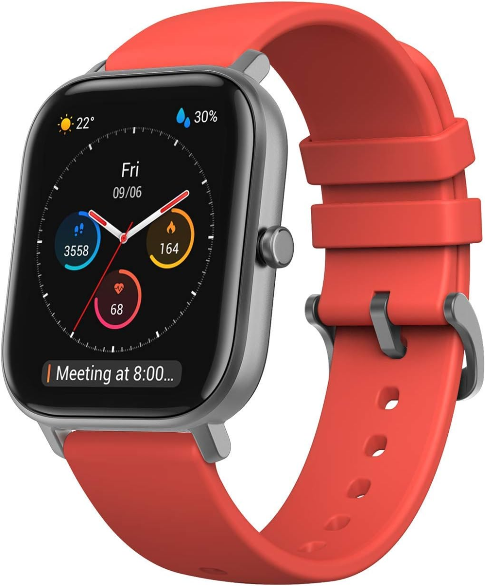 Amazfit GTS Fitness Smartwatch with Heart Rate Monitor, 14-Day Battery Life, Music Control, 1.65&quot; Display, Sleep and Swim Tracking, GPS, Water Re