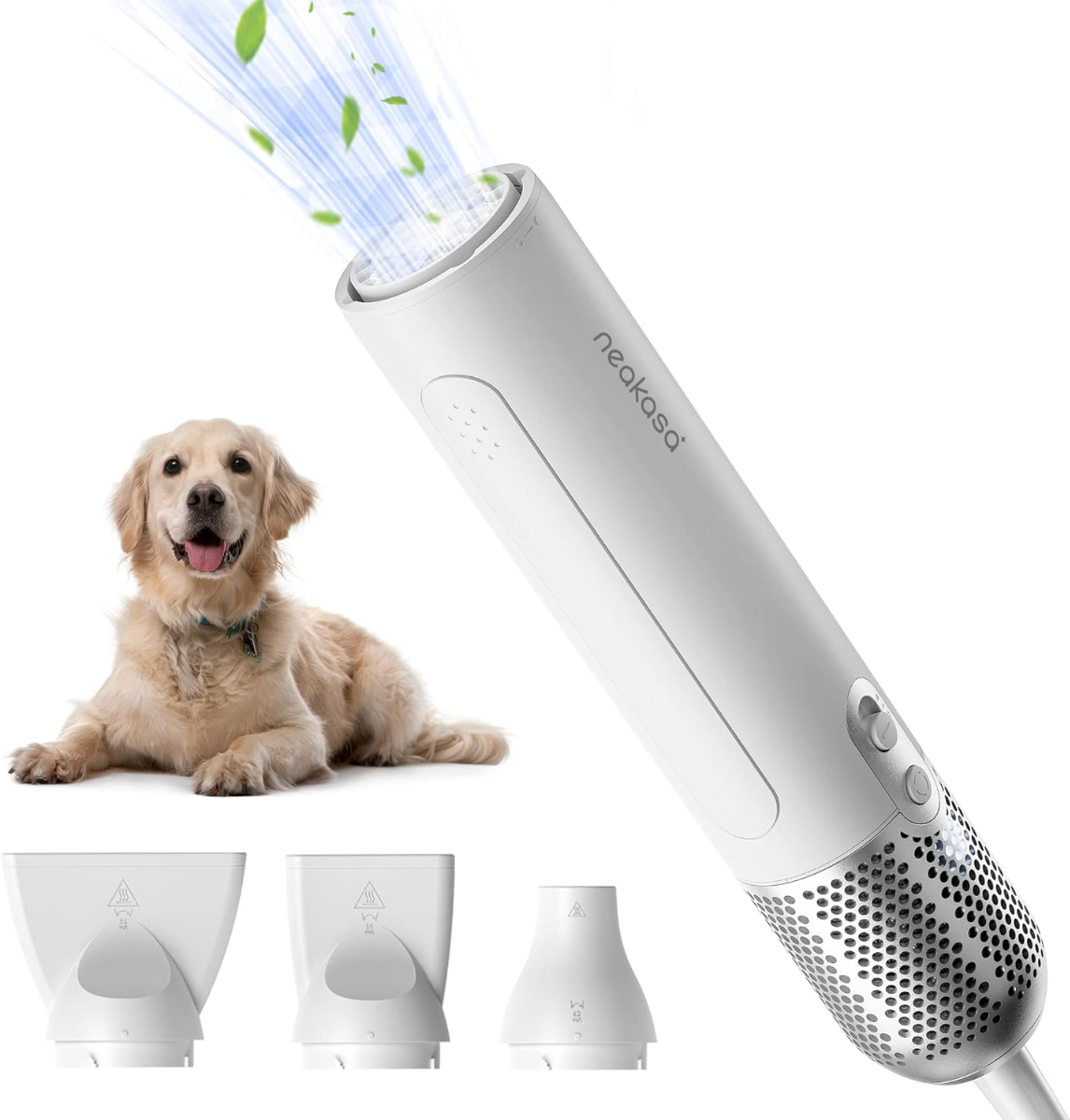 Neakasa F1 Dog Hair Dryer Blower Very Quiet, Portable Hair Dryer, Handheld Pet Hair Dryer for Dog Grooming, Adjustable Airflow Speed Heating Level, 3