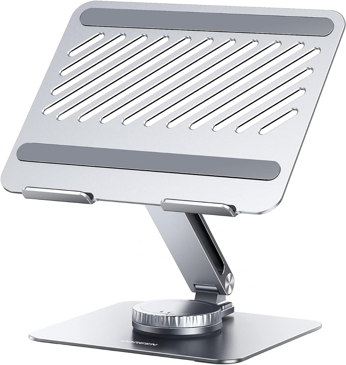 UGREEN Laptop Stand for Desk Adjustable 360 Rotating Base Compatible with MacBook Pro Air Stand, Lenovo Ideapad 3, Dell Chromebook, HP Notebook up to