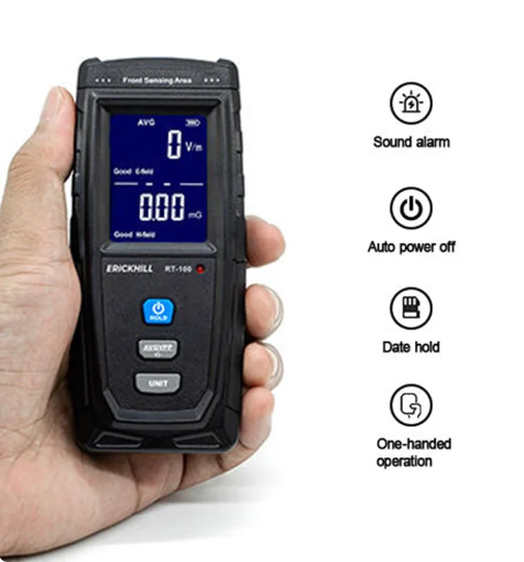 KAIWEETS RT-100 Electromagnetic Radiation Tester Radiation Detector Handheld Digital LCD EMF Meter