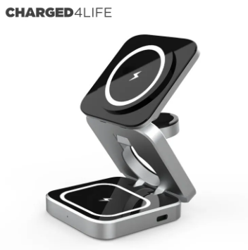 wholesale chargers 2023 New 3 in 1 Magnetic Wireless Charger Foldable for iPhone15 14 watches earphones Multifunctional charger