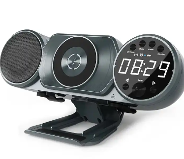 Multifunction Chargers Speaker Wireless Charger BT FM Radio TF AUX USB Hand Free Alarm Clock Night Light Charge