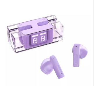 Lb04C Newest LED Display Bluetooth 5.3 Earbuds Wholesale Wireless Headphone Handfree Transparent Headset In Ear Stream Earphone
