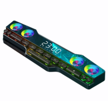 Led Light Bluetooth Speaker With Alarm Clock Temperature Sensor Display For PC Mechanical Keyboard Gaming Wireless Speaker New