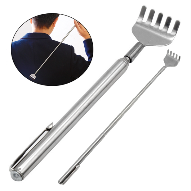 Sold two for one, retractable back stainless steel retractable anti-itch claw massager