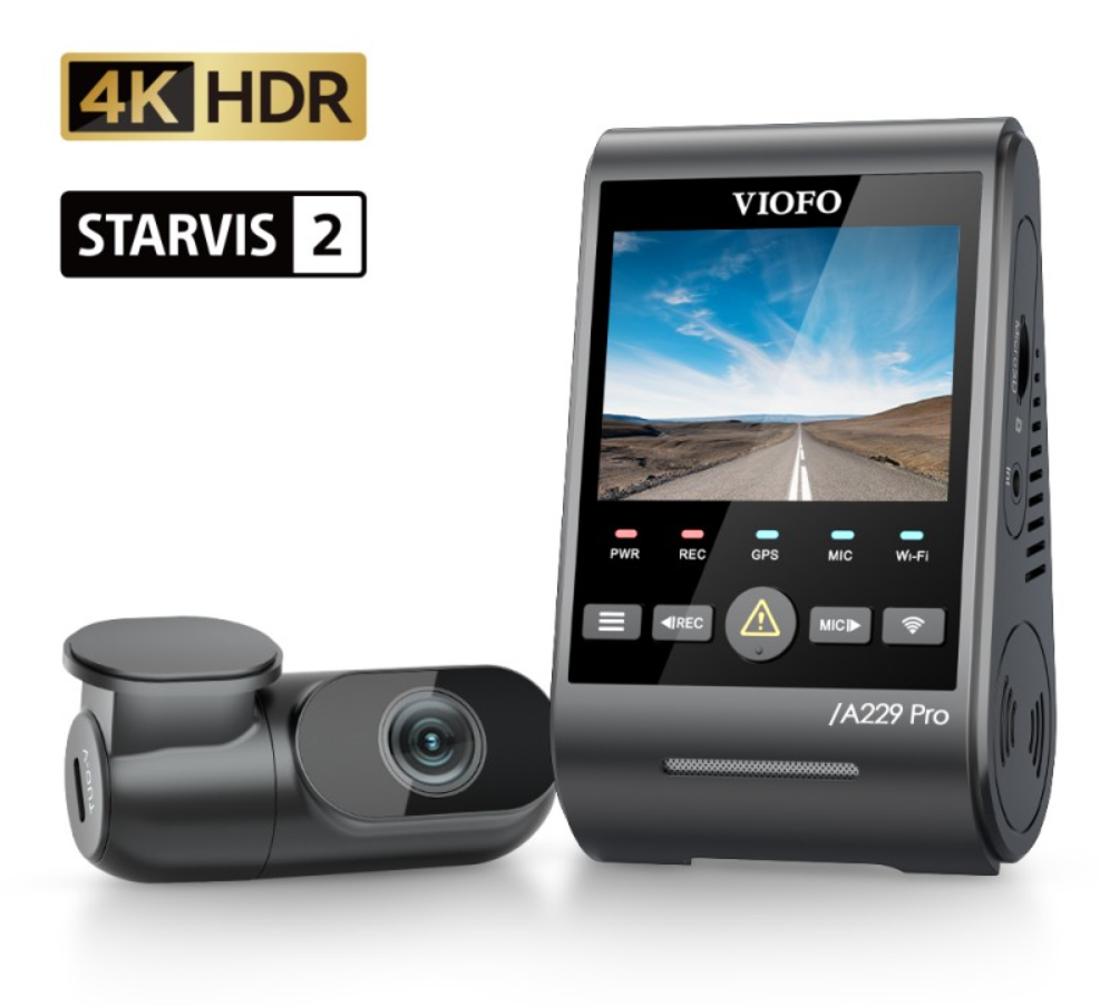 VIOFO A229 PRO 2CH Front and Rear 4K+2K HDR Dual Driving Recorder