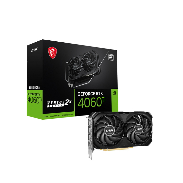 MSI GeForce RTX4060 Ti VENTUS 2X BLACK 8G OC PC Gaming Graphics Card
