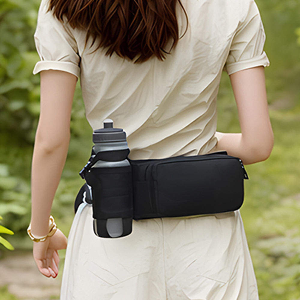 Running sports bag, portable and simple sports waist bag, large capacity fitness waist bag, water bottle waist bag, waterproof crossbody chest bag