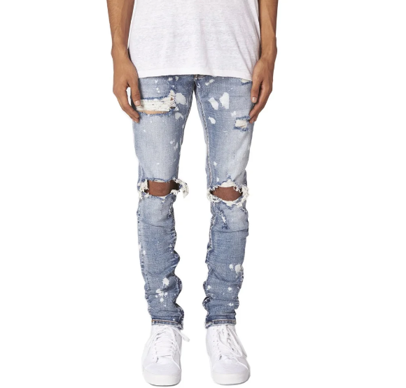 Men&#039;s slim ripped jeans