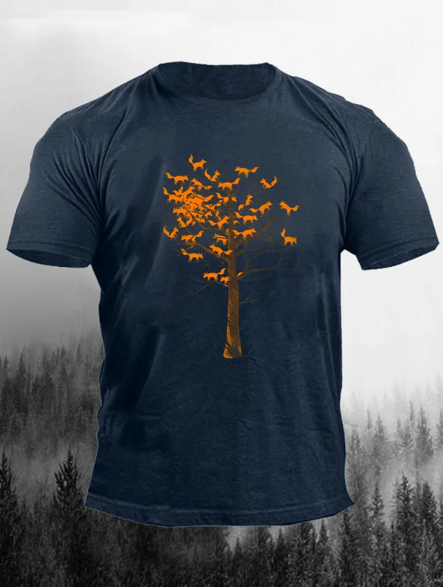 Fox Tree Print Men&#039;s T-Shirt