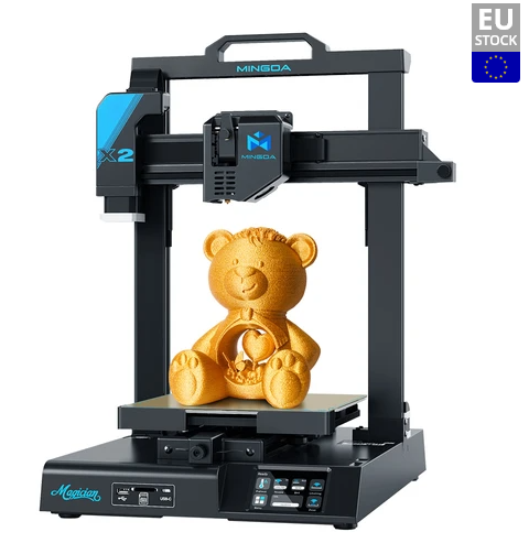 Mingda Magician X2 3D Printer, 16-Point Auto Leveling, Dual Gears Direct Extruder, PEI Steel Plate, Filament Detection, Belt Tensioner, LCD Touch Scre