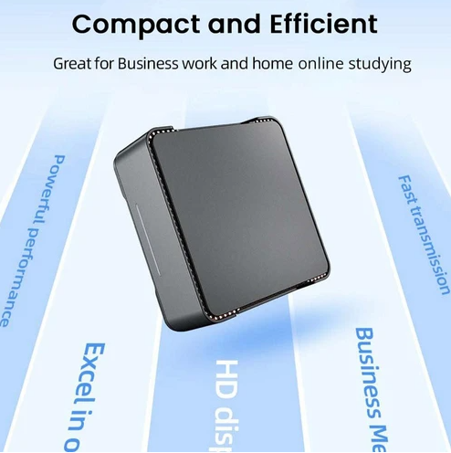 GK3 Mini PC, 12th Intel Alder Lake N95 up to 3.4GHz, 8GB RAM+256GB M.2 SSD, Support 2.5&quot; SATA SSD, 2xHDMI, 2xUSB 2.0, 2xUSB 3.0, VGA, RJ45 1000Mb