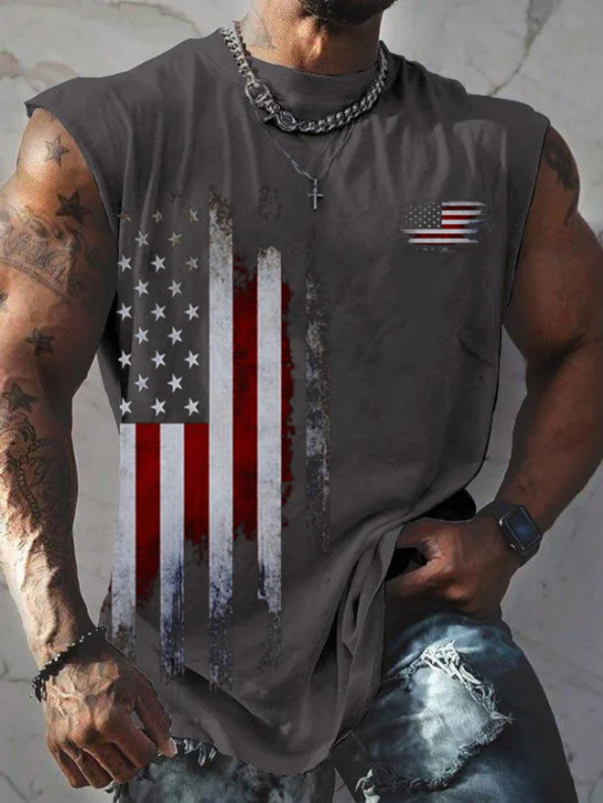 Men&#039;s Vintage Flag Print Tank Top