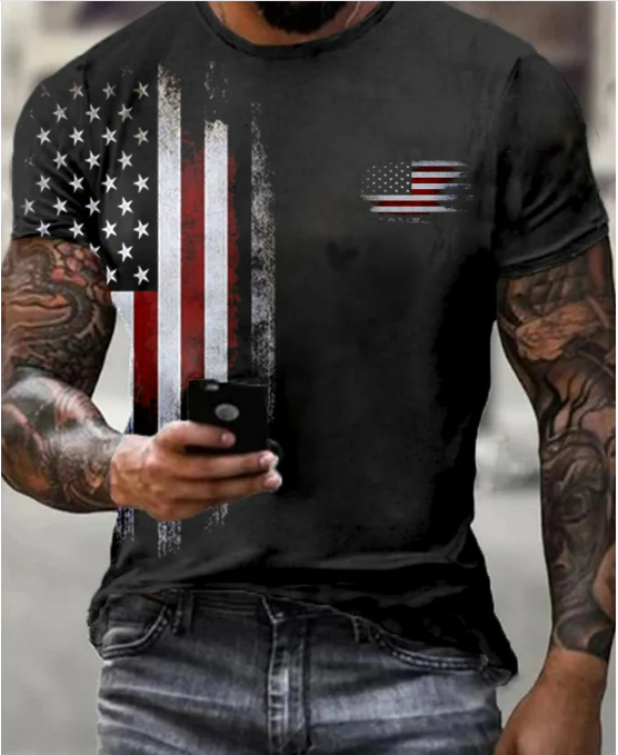 Men&#039;S Flag Print Casual T-Shirt