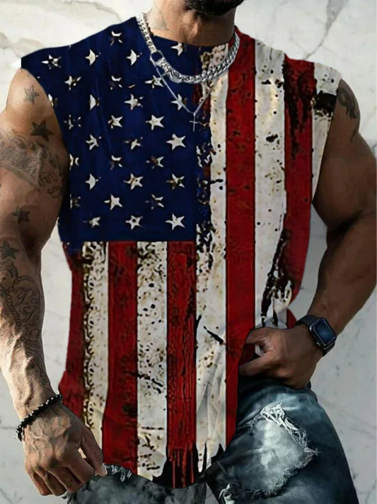Men&#039;s Vintage Flag Element Crew Neck Tank Top